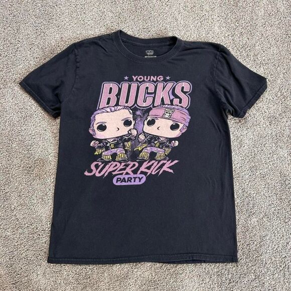 2010 Young Bucks Superkick Party Funko Pop Tees T-Shirt size Medium - Picture 2 of 5